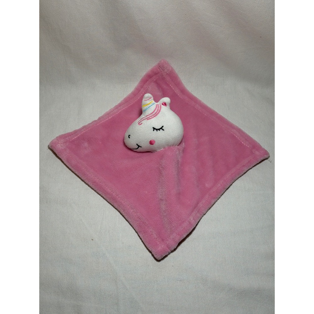 Le Bebe Favorite Pink Unicorn Lovey Security Blanket Plush Baby Comforter Pink